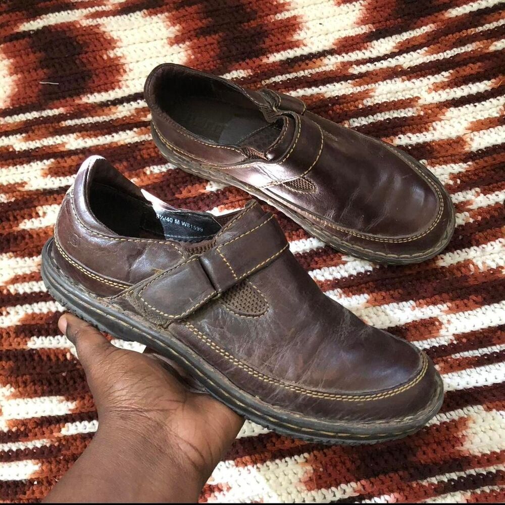 VTG leather flats Mary Jane velcro schoolgirl preppy academia cottage Lagenlook